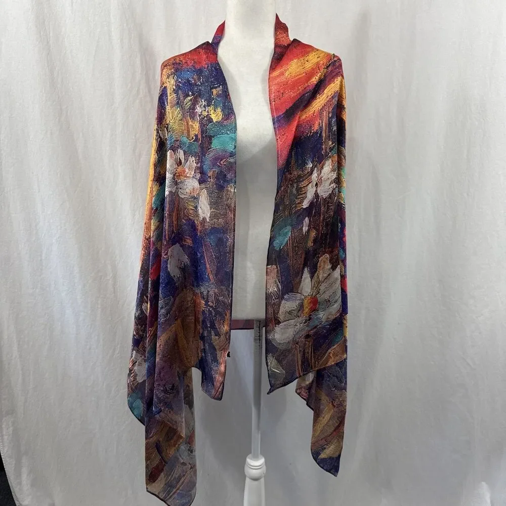 Unbranded Colorful Artsy Scarf Wrap Womens O/S Boho Festival Feminine